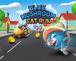 Blue Mushroom Cat Run